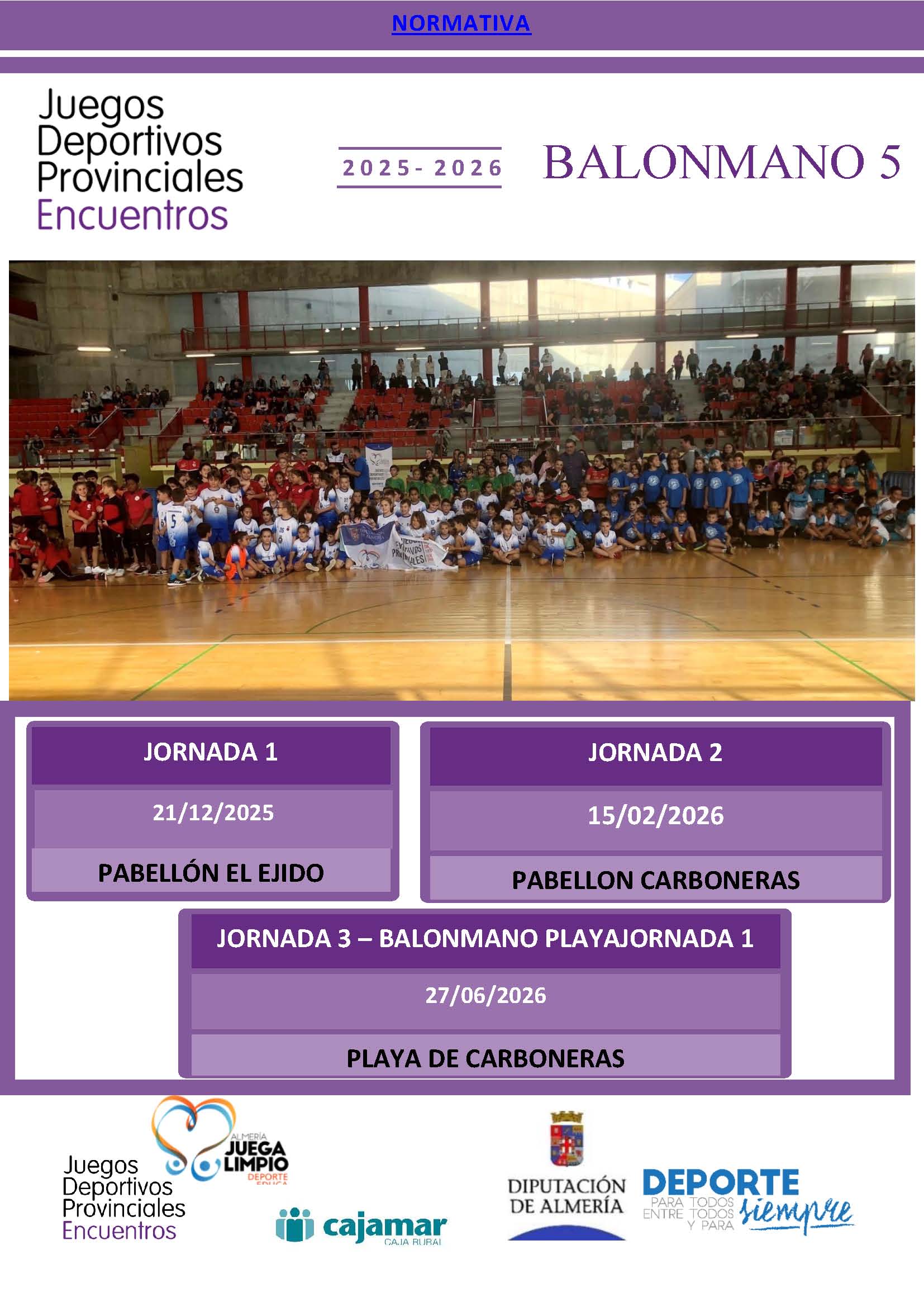 Encuentros Educativos de Promoción del Balonmano a 5. Carboneras 15-02-26